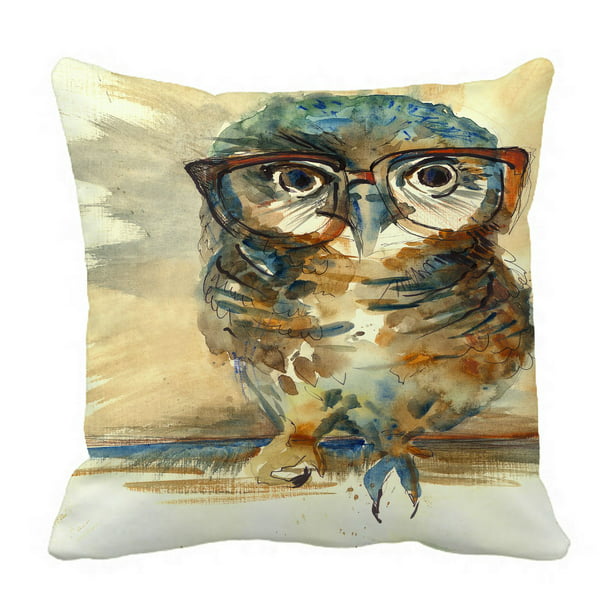 Pillow case Sofa Printing Animal Home Oil Cushion Cover Owl Decor Cotton Linen